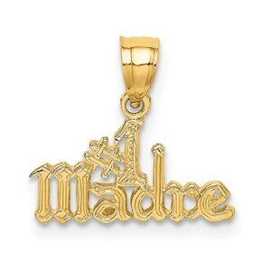 14k Yellow Gold #1 Madre - Spanish Charm Pendant Mother's Day Charm gift